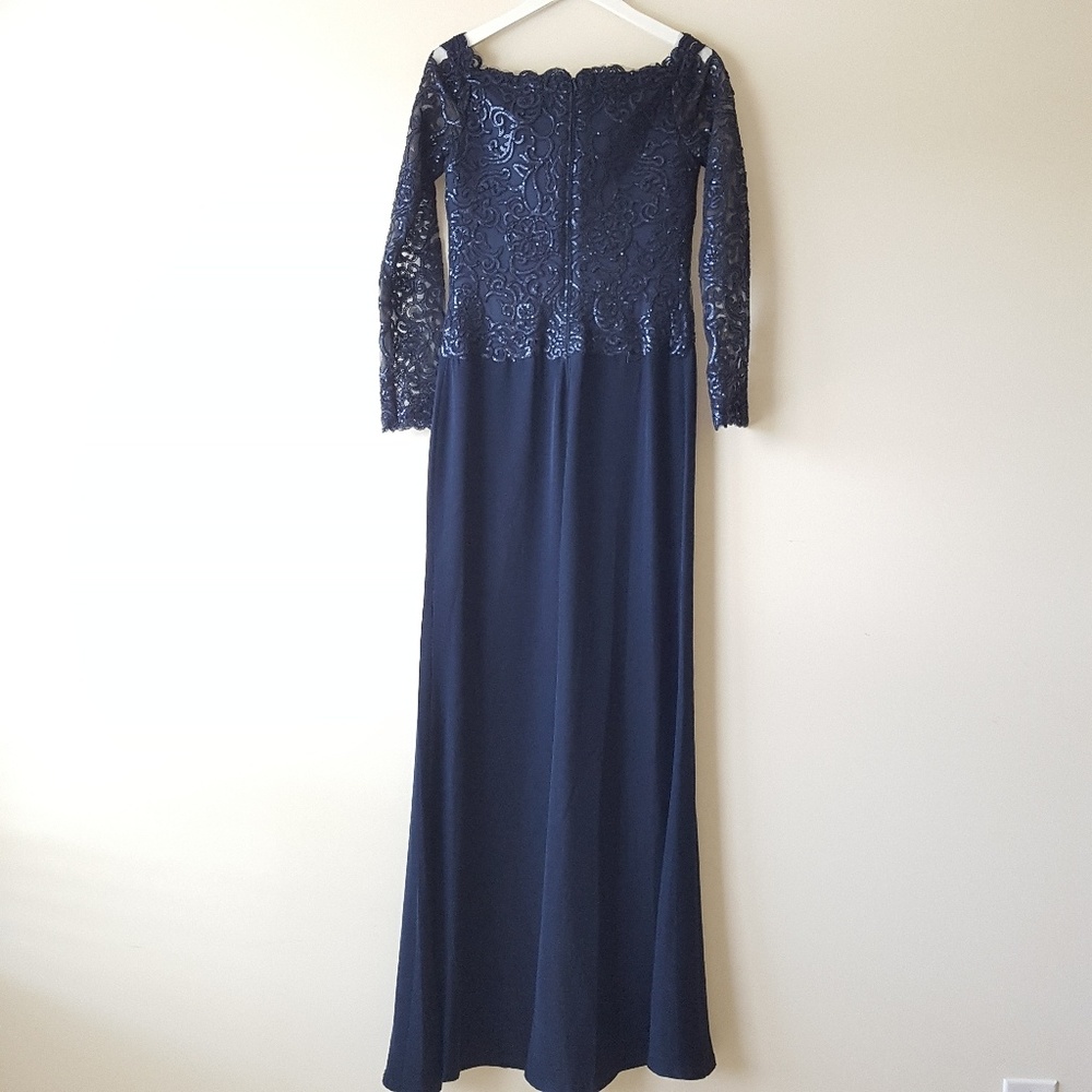 Tadashi Shoji | Sequin Off Shoulder Gown - Picture 4 of 14